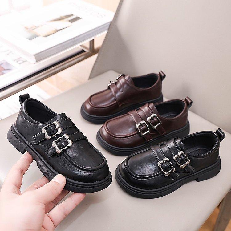 Mädchen Lederschuhe Prinzessinnenschuhe 2025 Frühling neue Kinderschuhe schwarz kleines Mädchen Einzelne Schuhe Britischer Stil Slipper