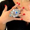 Stonefans Exaggerated Rhinestone Rings High Quality Large for Women Party Gift  Aesthetic Oversize Drag Queen Accessories