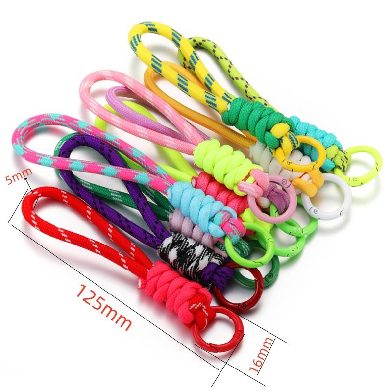 Creative Hand Woven Keychain For Mobile Phone Lanyard Anti Lost Knot Rope Strap Key Ring Men Women Car Key Holder Key Accessory