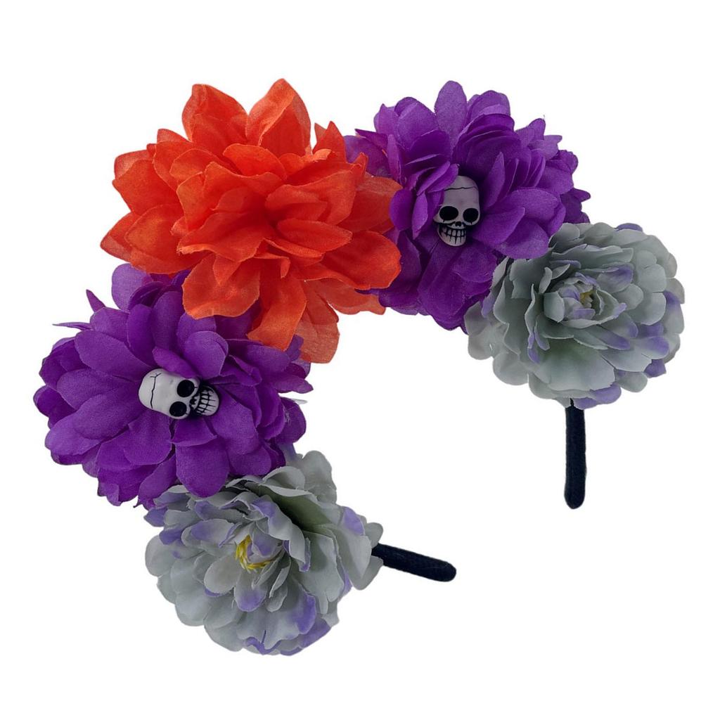 Witch Skull Dark Flower Headwear Party Sexy Headband Devil Skull Animation Hair Hoop for Live Show Role Play
