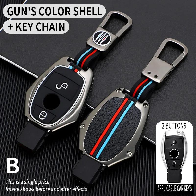 Zinklegierung Vollsilikon Autoschlüsselhülle für Mercedes Benz A B C E Klasse GLS GLA GLK GLC CLS CLA AMG W204 W205 W212 W463 W176