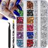 Glitter Finish Resin Rhinestone Kit DIY Decoration Flatback Gems Jelly Rhinestones  for Nail Art