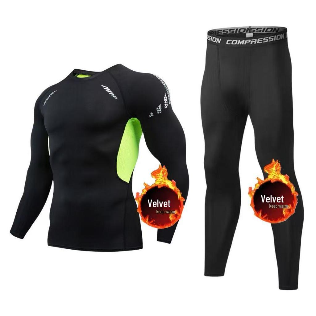 Men’s Seamless Fleece-Lined Compression Tracksuit