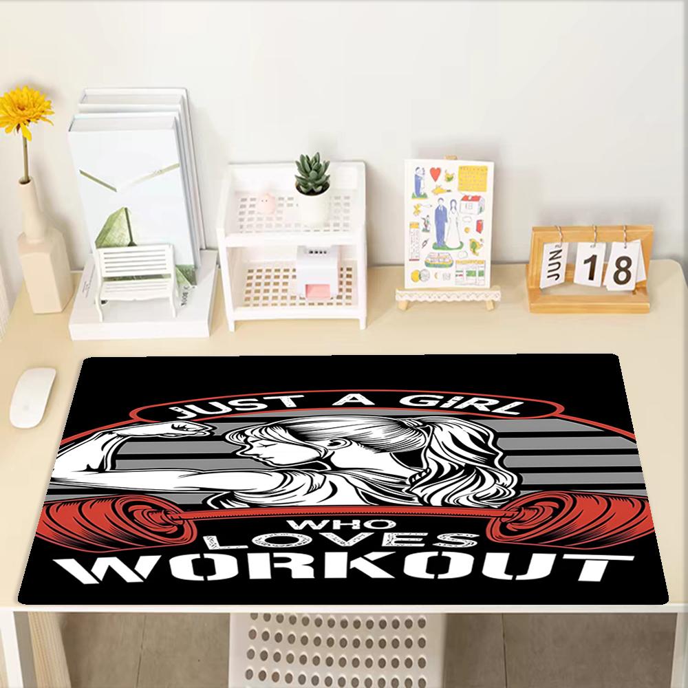 weightlifting Theme Mouse Pad, Non Slip Rubber Base, Multifunctional Office & Home Decor, Perfect for Workspace Personalization.