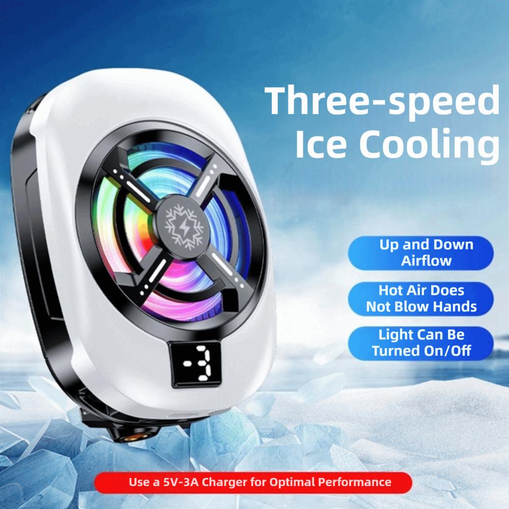Digital Display Portable Phone Cooler Powerful Cooling Fan Phone Cooler Backclip Gaming