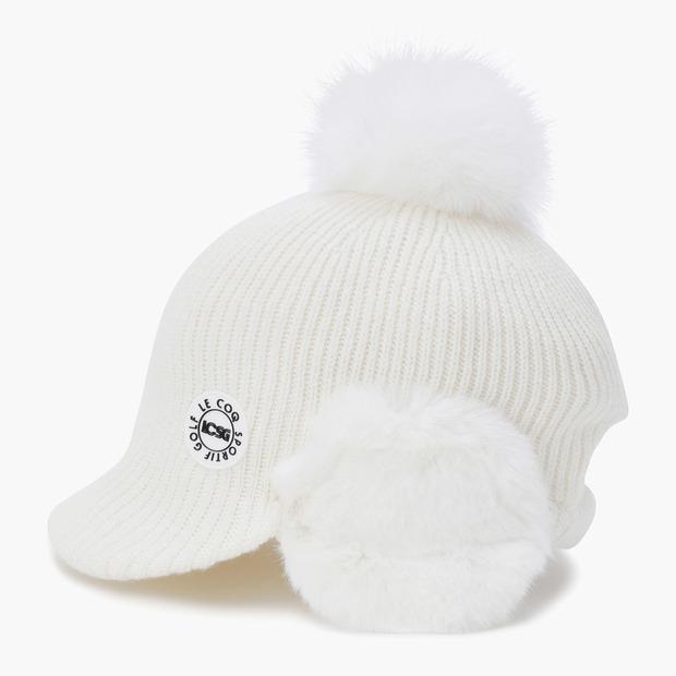 LECOQ GOLF Women'S Pom-Pom Earflap Knit Cap (Gq322Lcp92)
