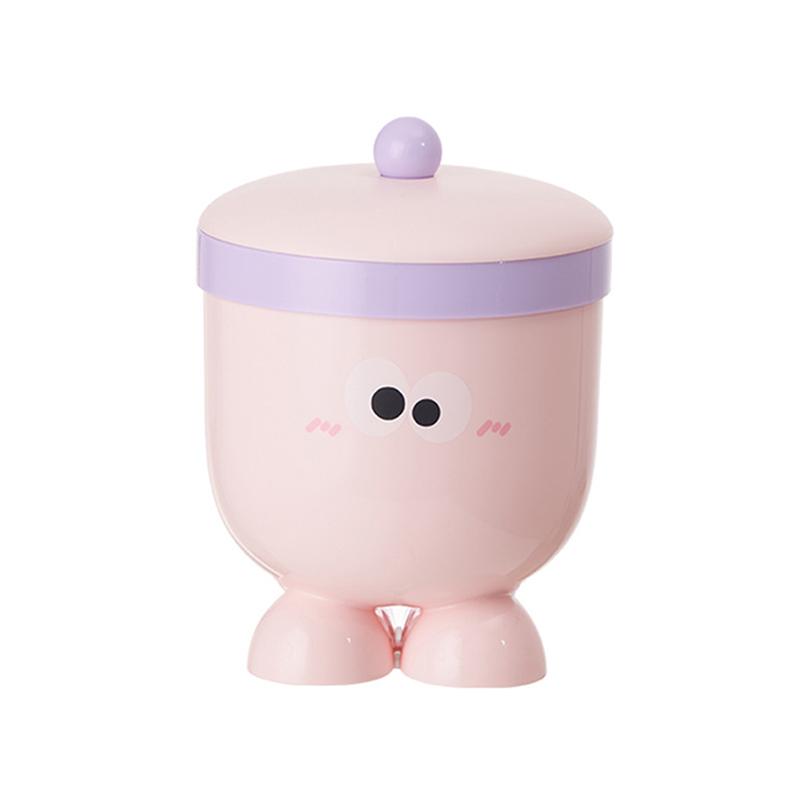 Mini Small Desktop Trash Can With Lid - Cute Countertop Waste Paper Basket For Bedroom Coffee Table & Office Desk - Blue Pink