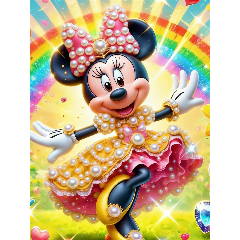 

Disney Pearl Painting Set Minnie Mouse Dancing Pearl Exquisite and Sparkling Artwork Perfect for Home Wall Decoration and Handmade Gifts 35x45cm