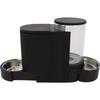 M.PETS DUPLO Kibble and Water Dispenser 1.3kg/3L - 40x16.2x29.1 Cm - Black