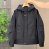 Men's Hooded Cotton Workwear Windbreaker - Stylish, Casual, Versatile, and Thickened for Autumn and Winter