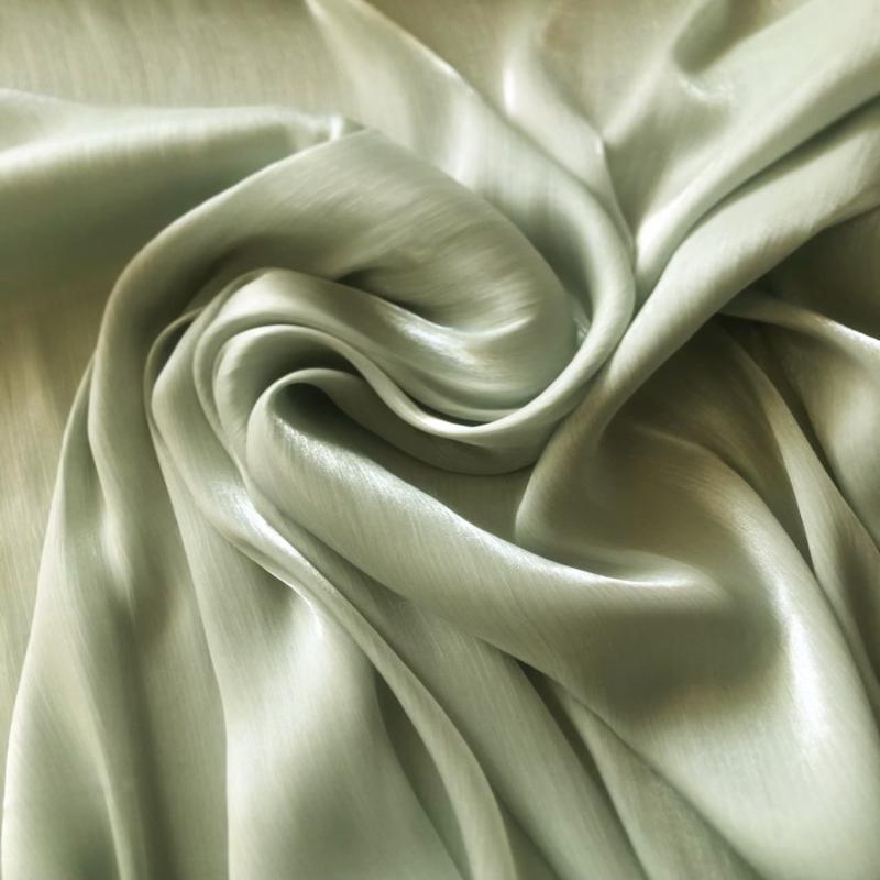 Nastro Iridescente Organza Pieghettato Tessuto Morbido Liscio Lucentezza Texture Raso Tessuto Fai da Te Abito Hanfu Costumi di Scena