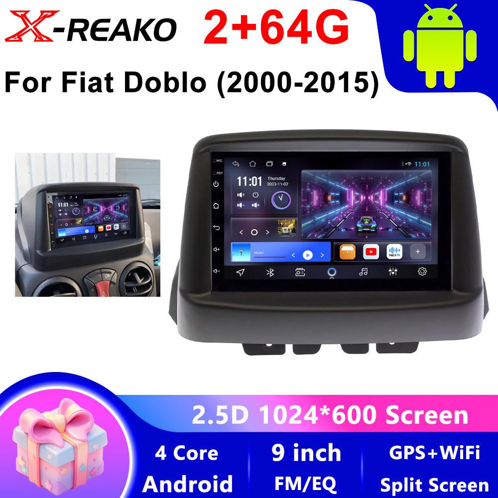 Android  Head Unit For Fiat Doblo (2000-2015) Carplay Auto Car Radio Multimedia Video Player Navigation GPS 4G WIFI QLED