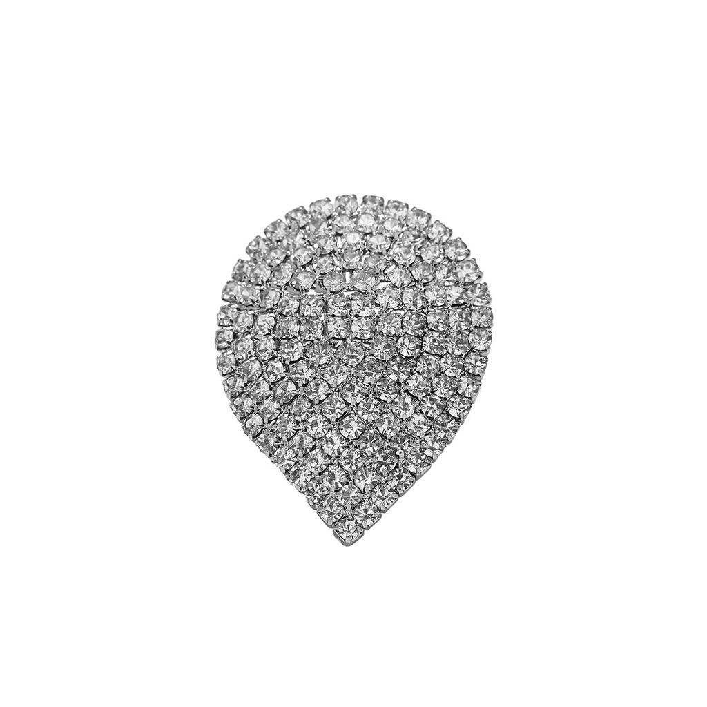 Anello aperto scintillante in cristallo di lusso Anello regolabile a goccia alla moda