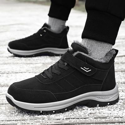 Snow Boots for Men Casual Winter Shoes Platform Non-slip Keep Warm Fur Ankle Boots Plush Combat Outdoor Hiking Motorcycle Boots
