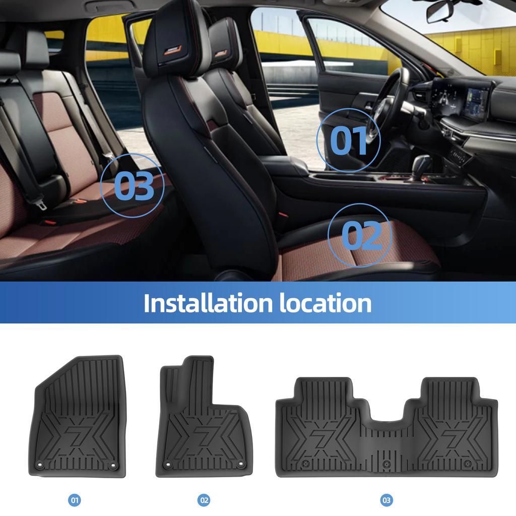 Left /Right Drive for Zeekr 7X 2024-2026 Car Floor Mats Cargo Backrest Liner Trunk Pad TPE 3D Foot Mat All Weather Accessories