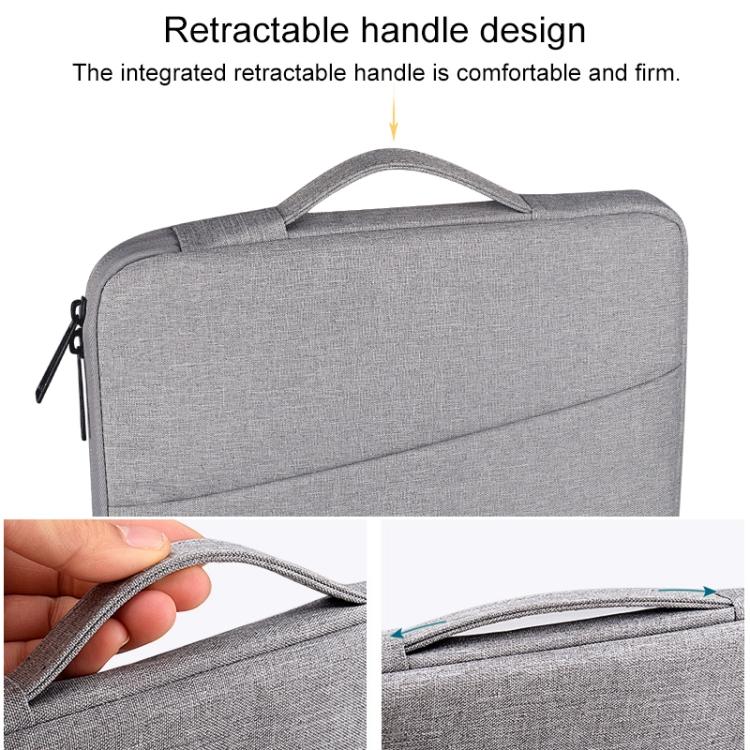 ND01D Polyester Felt Laptop Sleeve for 14.1 Inch Notebook, Waterproof Protective Carrying Bag with Front Pocket & Telescopic Handle