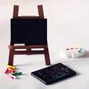 1pc Wooden Blackboard Easel with Chalk, Dollhouse Decoration, Realistic Miniature Home Goods, Art Gallery Decor