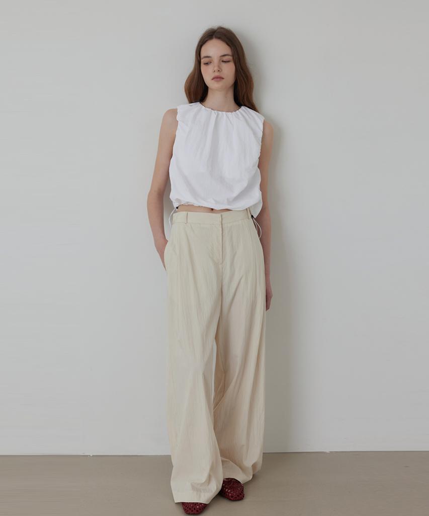 Kwinseulaebis Cooling Rayon Back Banding Semi Wide Fit Trouser Slacks_Pants_3Colors