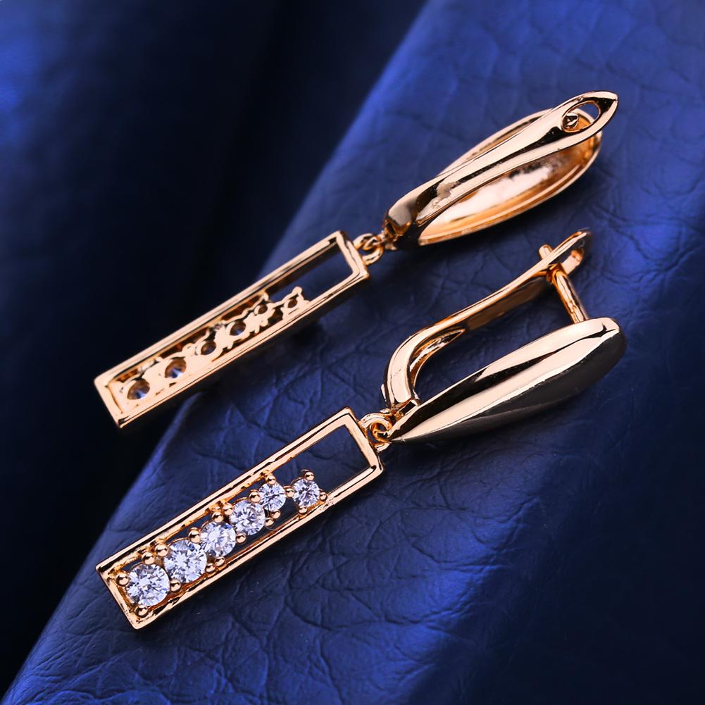 FEEYOO Orecchini a clip Orecchino di moda color oro rosa per donna Orecchini con zirconi cubici