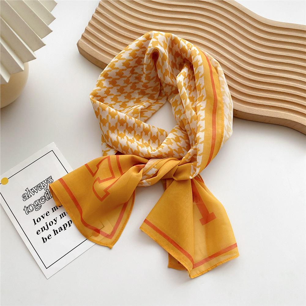 Eșarfă de mătase cu textură simplă decorativă, stil nou pentru femei, primăvară și toamnă, modă de vară, eșarfă versatilă, eșarfă de lucru