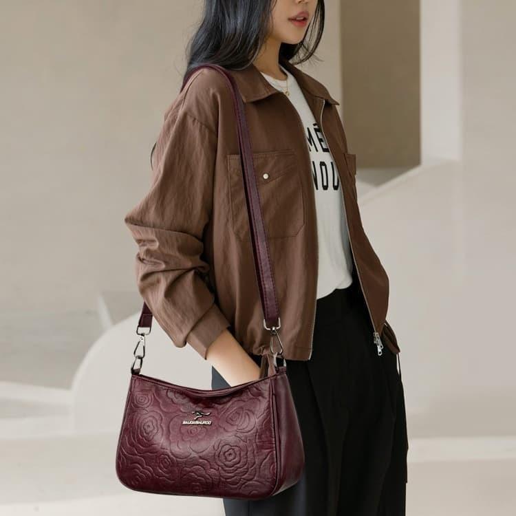 Embossed armpit bag women's shoulder messenger bag