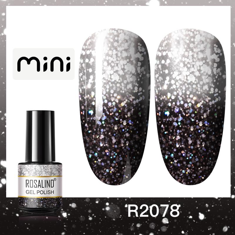 ROSALIND Mini Nail Gel Polish Hybrid Gel Polish UV Gel Manicure Soak Off Nail Art Base Top Coat