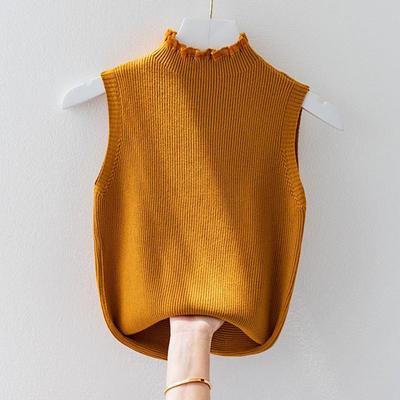 Knitted Vest Women Oversize Undershirt Sleeveless Tops Loose Sweater Vest Thickened Casual Solid Color Slim Fit Vest