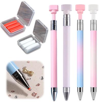 Macaron Farbverlauf Diamantmalerei Stift Mit Wachs Selbstklebend Rotierendes Nagelkunst Werkzeug Tragbarer Punktierstift Für Nagelstudio Gebrauch Stift
