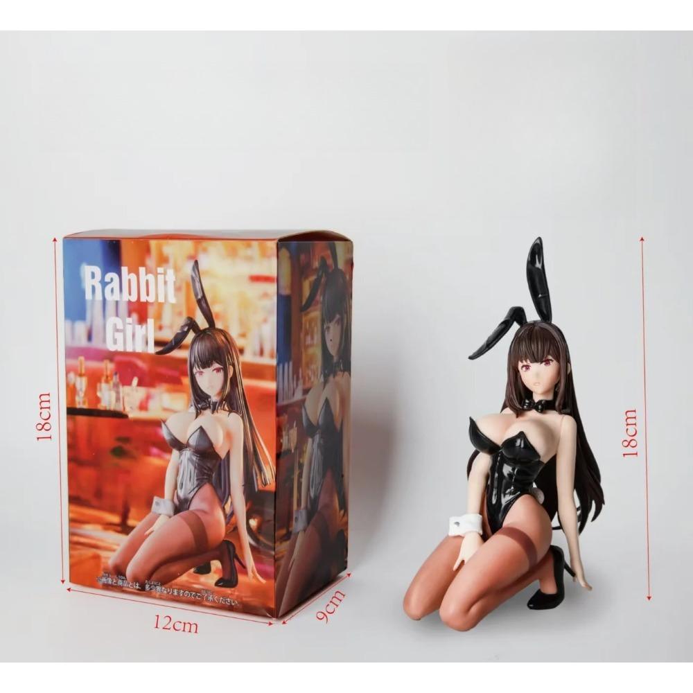 18CM Anime Bunny Girl Hina Figure 1/4 Bunny Girl Dress Up Kneeling Model Toy Doll Aciton Figure PVC