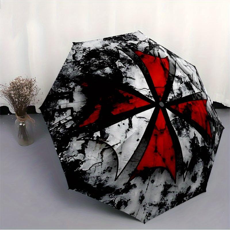 1pc Red Cross Symbol Automatic Opening/closing umbrella, Compact Travel Umbrella - - Festive Accessory, Sturdy Ribs yy250807068