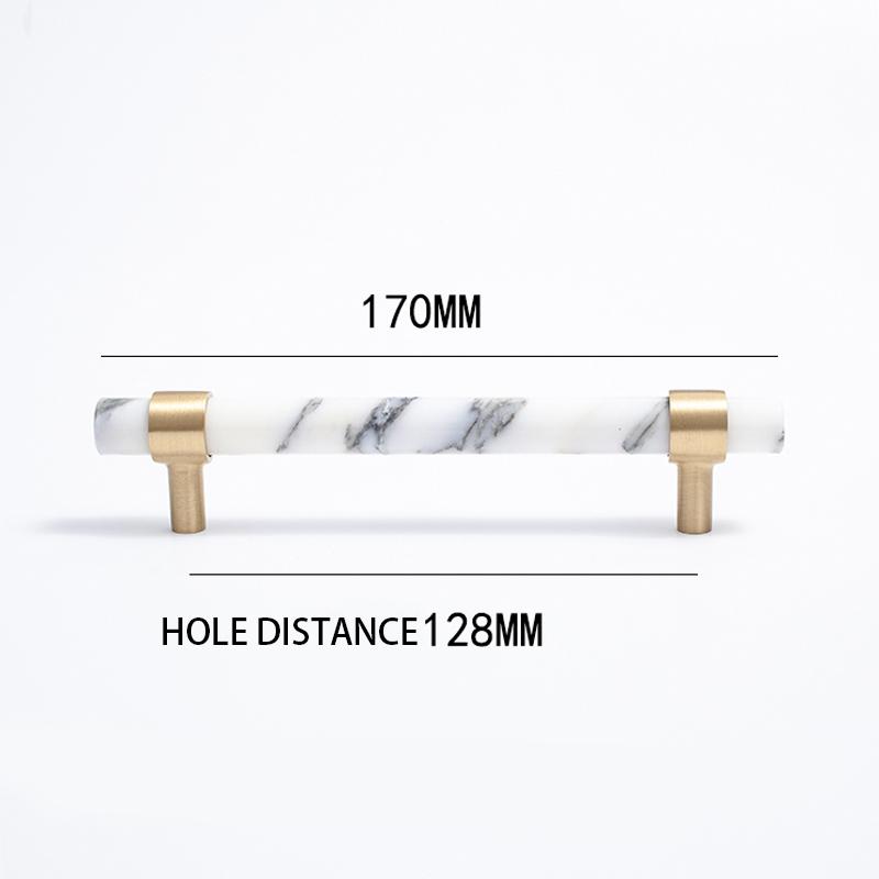 Nordic Style Marble + Brass T Bar Cabinet Handle Kitchen Cupboard Door Pulls Furniture Drawer Handle Dresser Knob Hardware