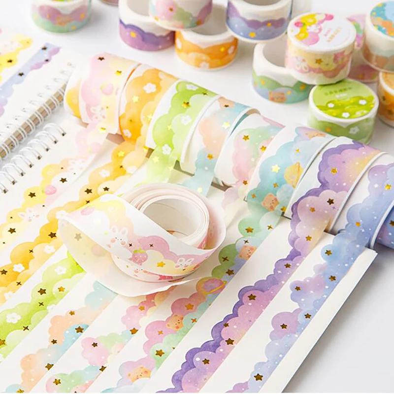 Kawaii Gradient Clouds Washi Tapes DIY Scrapbooking Journal Planner Diary Stickers Cute Masking Tape Korean Stationery OfficeKaw