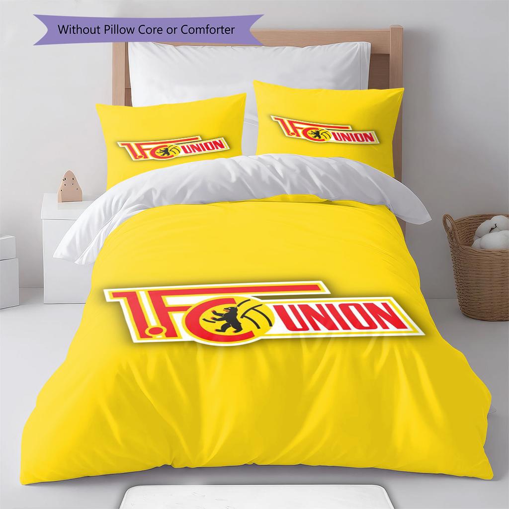 1. FC Union Berlin Pattern Bedding Set Quilt Cover Pillowcase Home Decor Gift (1 * Duvet Cover + 2 * Pillowcase, Without Core)