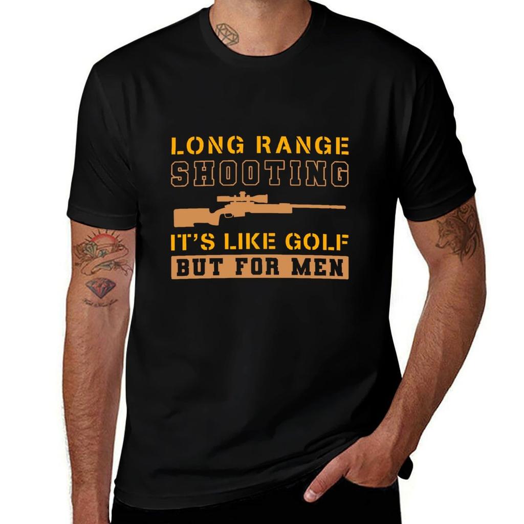 Long Range Shooting It's Like Golf But For Men T-Shirt cotton graphic tees oversized t shirt mens designer clothes