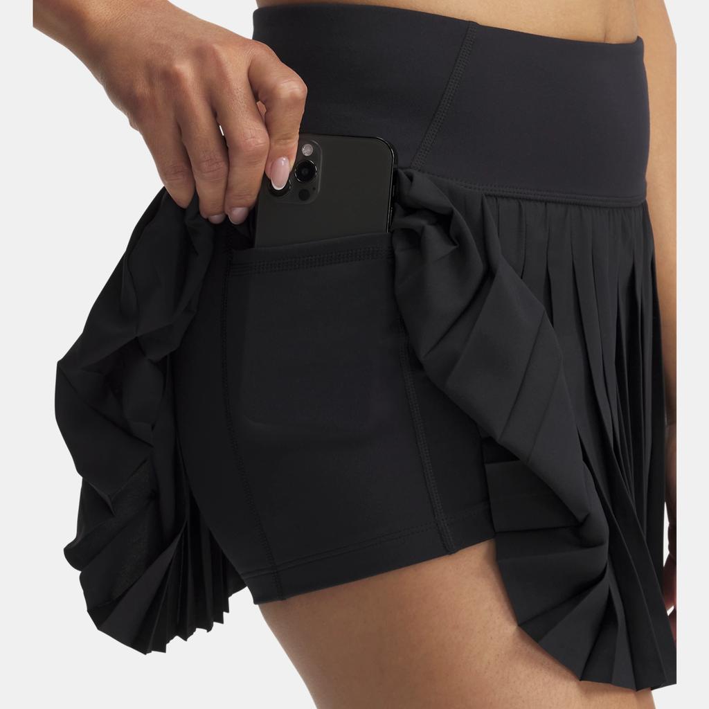 Under Armour Sport Skort Mini Pleated Comfortable Fashion Solid Color Simple Versatile Casual Skirt Women Skirts Black 1390157-001