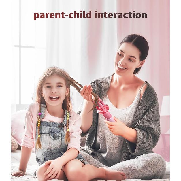 Geyiie Hair Twist Toys for Grils, DIY Hair Styling Tool Toys with Halloween Nail Sticker, DIY Hair Decoration Bead Maker, Girls Pretend Dress Up Toys