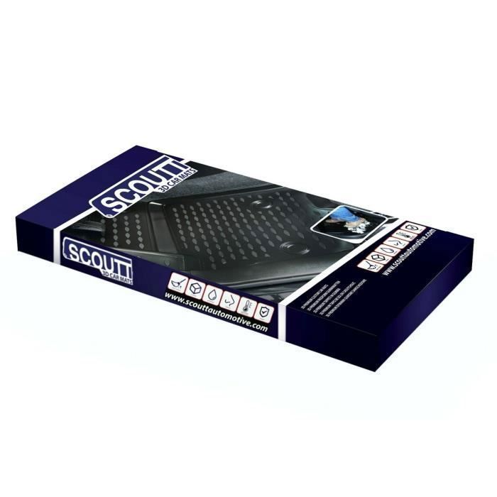 SCOUTT Tapis de sol 3D pour BMW X6 F16 - Caoutchouc Premium - Sur mesure - Noir
