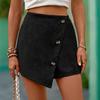 YYFS Women's Fashion Casual Solid Color Print High Waist Sport Shorts