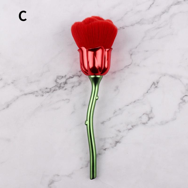 Rose Nail Art Dust Brush For Manicure Beauty Brush Blush Powder brushes Fashion Gel Nail Accessories Nail Material Tools