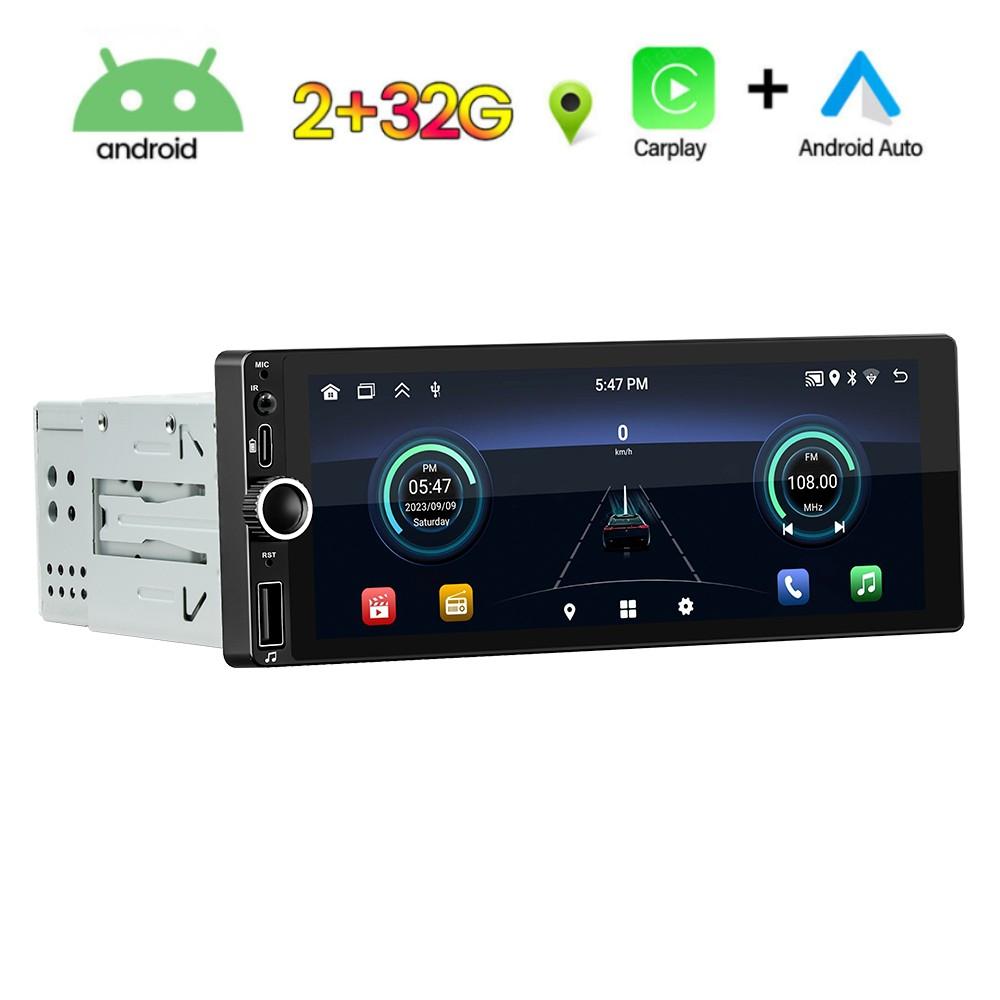 Radio samochodowe Android 1 Din Bezprzewodowy CarPlay Android-Auto Wifi Bluetooth Zestaw głośnomówiący GPS FM RDS USB Ekran IPS 6,86 cala Jednostka główna BD6021A
