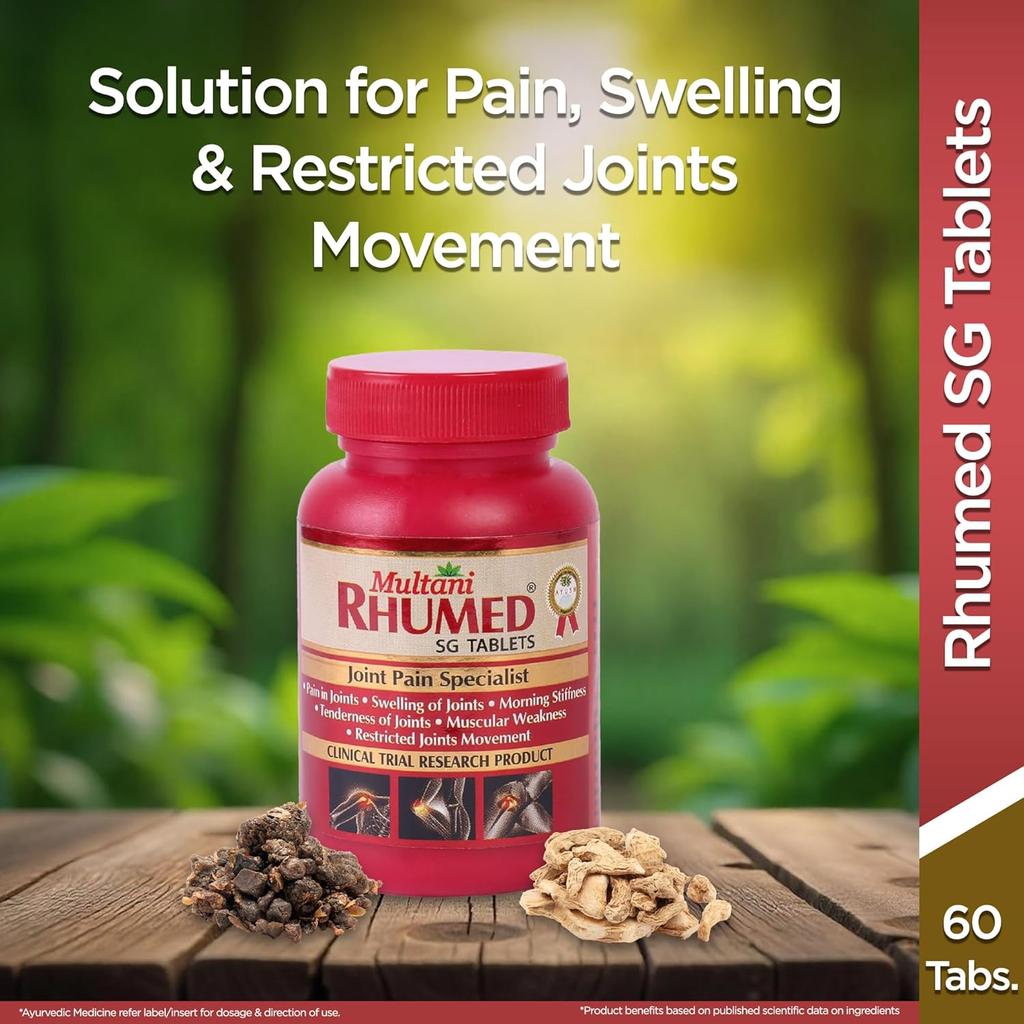 Multani Rhumed SG Tablets 60 Count Ayurvedic Tablets Daily Wellness Support Easy To Take Tablet Format 1 Pack