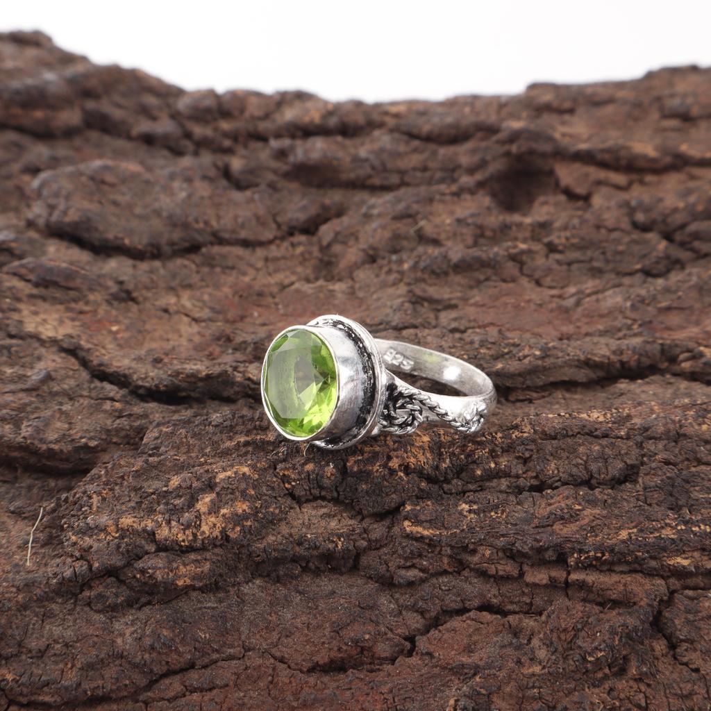 Peridot Jewelry, 925 Solid Sterling Silver Ring, Handmade Gemstone Jewelry Ring For Thanksgiving Gift