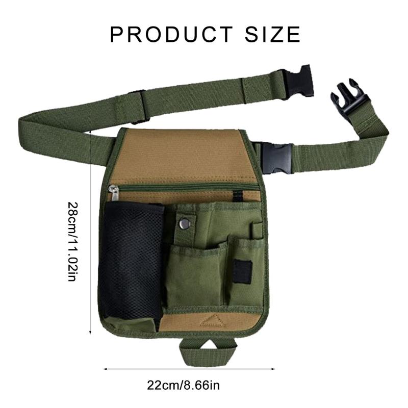 Professional Garden Tool Waist Pouch Tool Organizers with 6 Storage Pockets for Efficient Tool Management