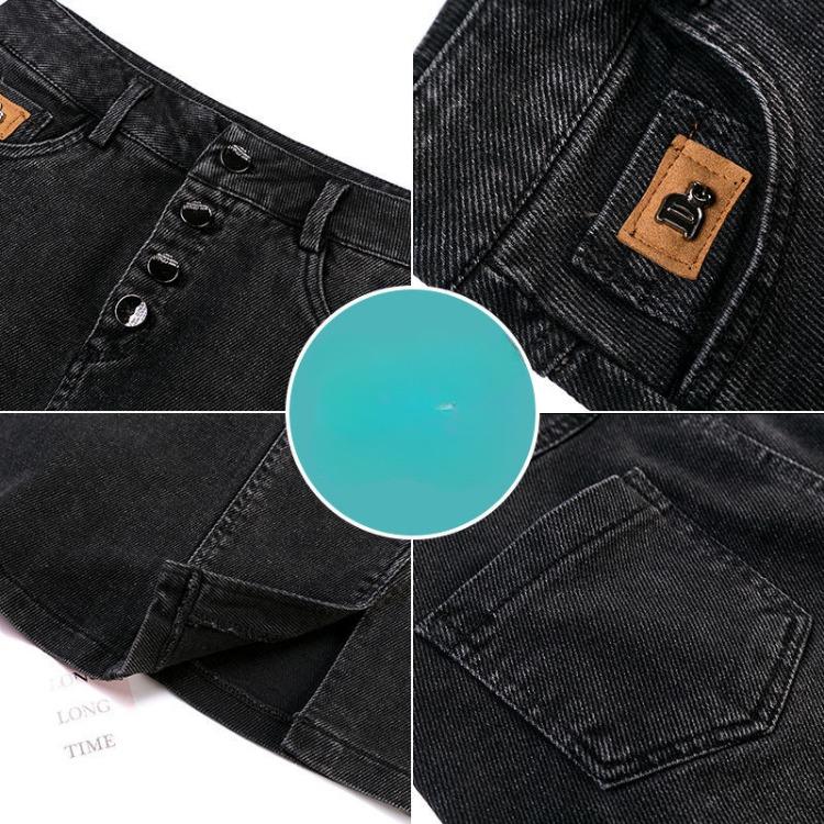 Fashionable High-Waisted Women's Spring and Autumn Denim Skirt with Hip-Hugging Slit, Summer Hip-Hugging Step Skirt