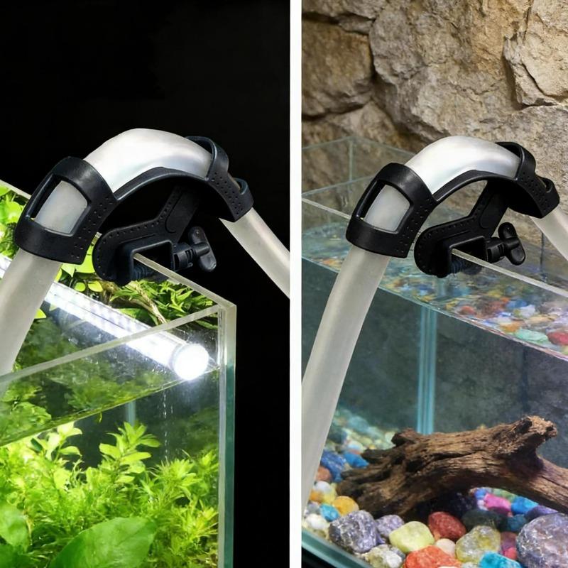1/5x Water Pipe Fixing Clamp Aquarium Filtration Holder Black Blue Mount Tube Tank Fit Clips for Fish Tank Firmly Hold Hose