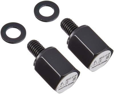 Tanax C-1 Motorcycle Mirror Napoleon Screw Diameter Conversion Adapter, Black, 0.4 Inch (10 Mm) To 0.3 Inch (8 Mm) Positive