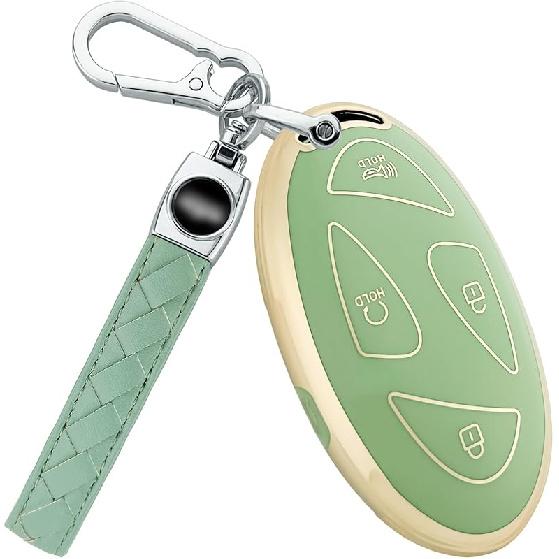 for Hyundai Key Fob Cover -2025, 5 Button Soft Full Coverage Protection Key Case for Ioniq 6 Elantra Santa Grandeur GN7 KONA Smart Key, Blue