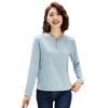 Yuzhaolin Women's Three-Quarter Sleeve T-Shirt for Middle-Aged & Elderly