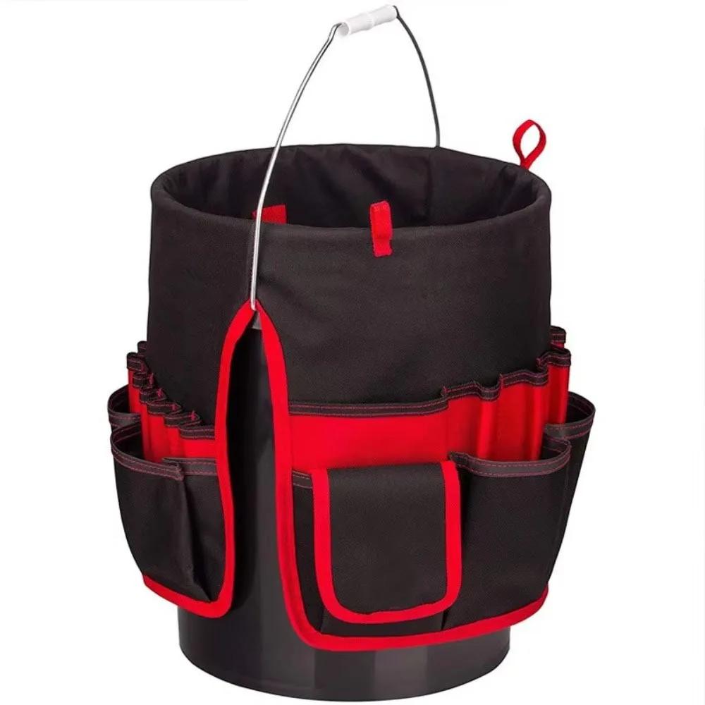 Portable Bucket Organizer Pouch Storage Bag 1680D Oxford Cloth 42 Grids Pocket Garden Tool Pouch Large Capacity Hand Tool Bag