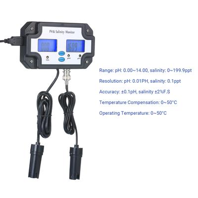 PH/Salinity Meter Water Quality Tester Detector PH & Salinity Monitor 2 In 1 Water Quality Analysis